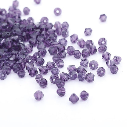 100pcs Shiny Faceted Austria Crystal Beads Bicone Beads