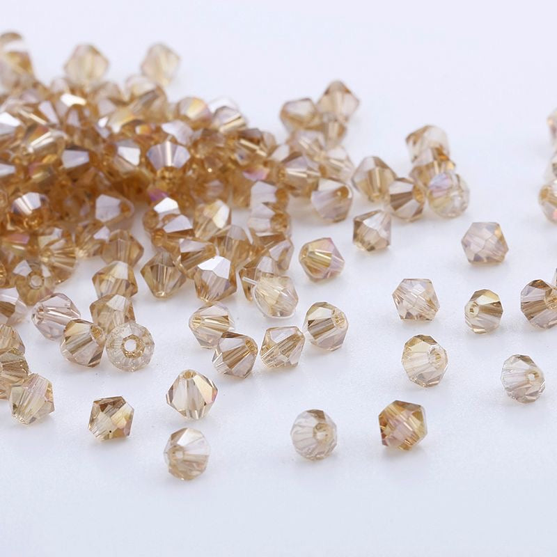 100pcs Shiny Faceted Austria Crystal Beads Bicone Beads