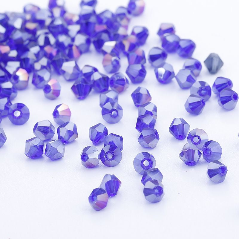 100pcs Shiny Faceted Austria Crystal Beads Bicone Beads