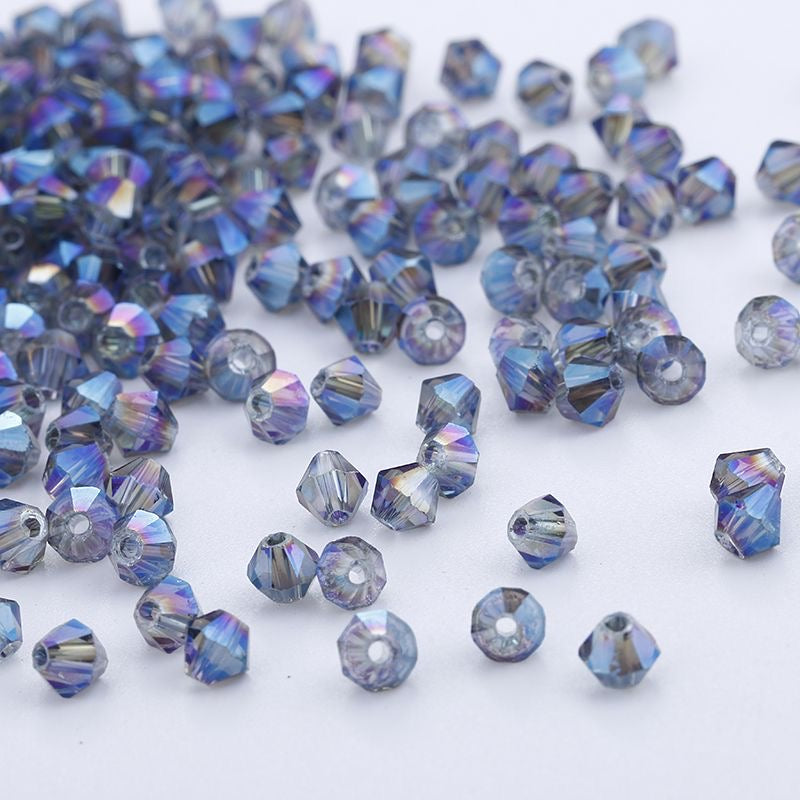 100pcs Shiny Faceted Austria Crystal Beads Bicone Beads