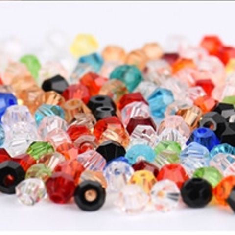 100pcs Shiny Faceted Austria Crystal Beads Bicone Beads