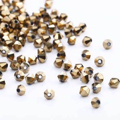100pcs Shiny Faceted Austria Crystal Beads Bicone Beads