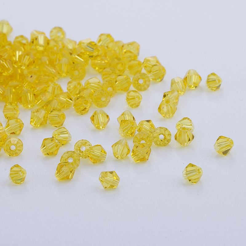 100pcs Shiny Faceted Austria Crystal Beads Bicone Beads