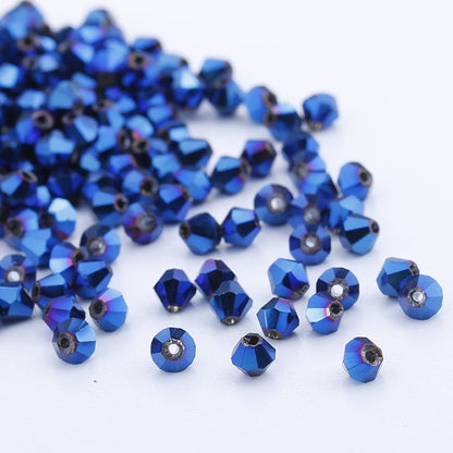 100pcs Shiny Faceted Austria Crystal Beads Bicone Beads
