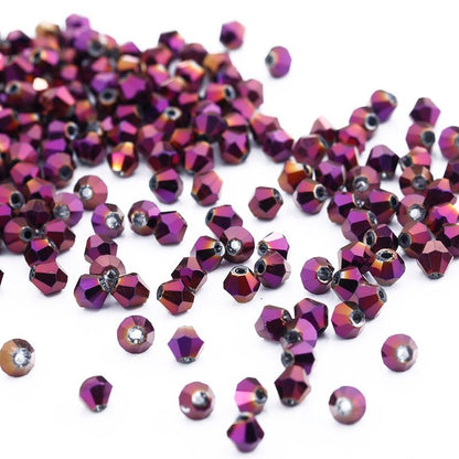 100pcs Shiny Faceted Austria Crystal Beads Bicone Beads