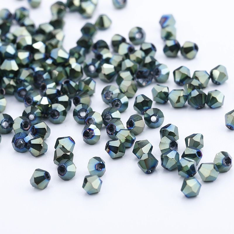 100pcs Shiny Faceted Austria Crystal Beads Bicone Beads