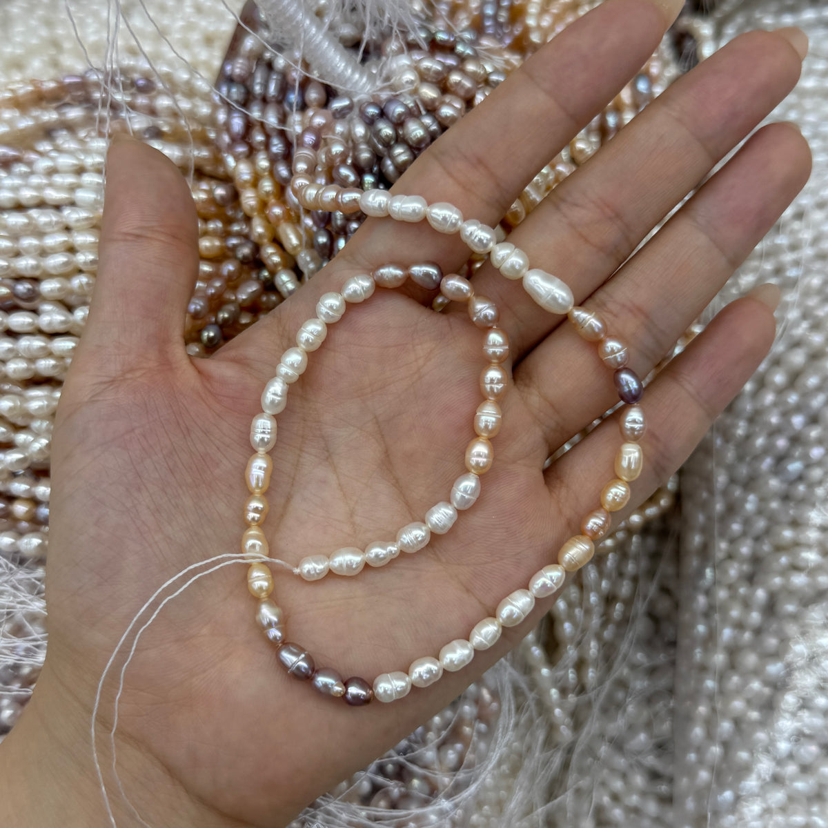 4x5.5mm Gradation Rice Oval Freshwater Pearl Beads