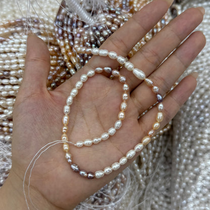 4x5.5mm Gradation Rice Oval Freshwater Pearl Beads