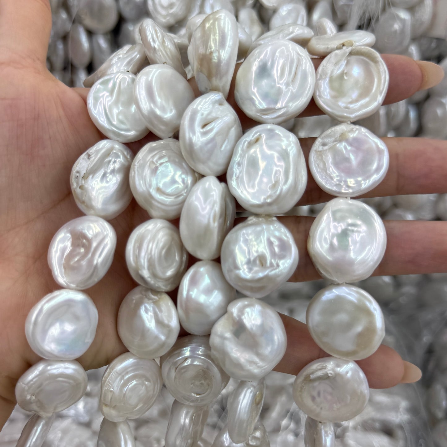 Coin Baroque Freshwater Pearl Beads Strand