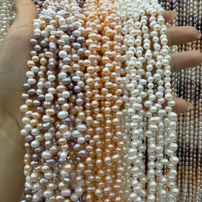 4x6mm Rice Cross Drilled Freshwater Pearl Beads