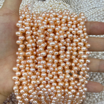 4x6mm Rice Cross Drilled Freshwater Pearl Beads
