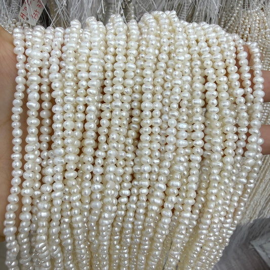 3x4mm Rice Cross Drilled Freshwater Pearl Beads