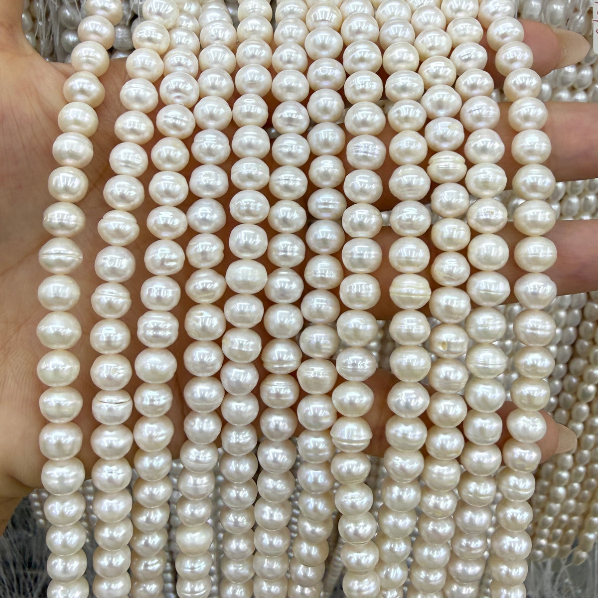 5x7mm Pumpkin Natural Freshwater Pearl Beads