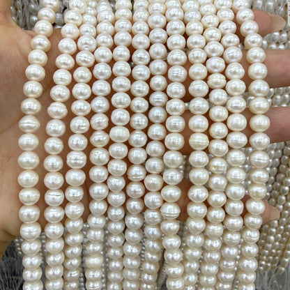 5x7mm Pumpkin Natural Freshwater Pearl Beads