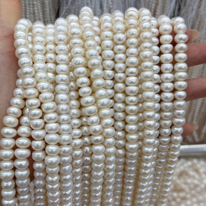 White Freshwater Pearl Beads Rondelle 5x7mm