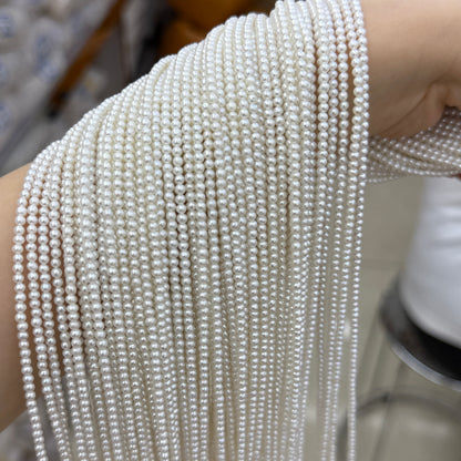 Natural Freshwater Pearl Beads 2.8-3.2mm Round White Loose Beads