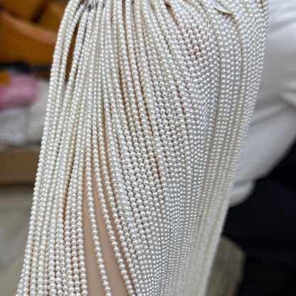 Natural Freshwater Pearl Beads 2.8-3.2mm Round White Loose Beads