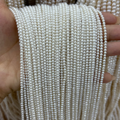 Natural Freshwater Pearl Beads 2.8-3.2mm Round White Loose Beads