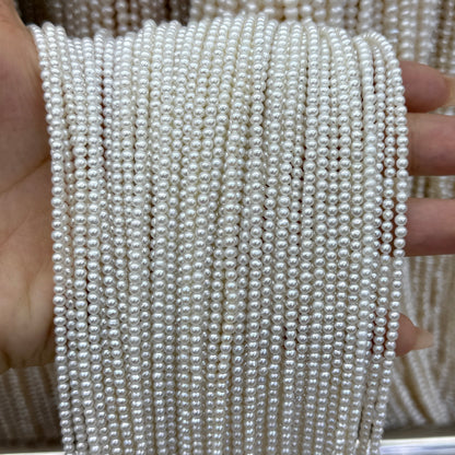 Natural Freshwater Pearl Beads 2.8-3.2mm Round White Loose Beads