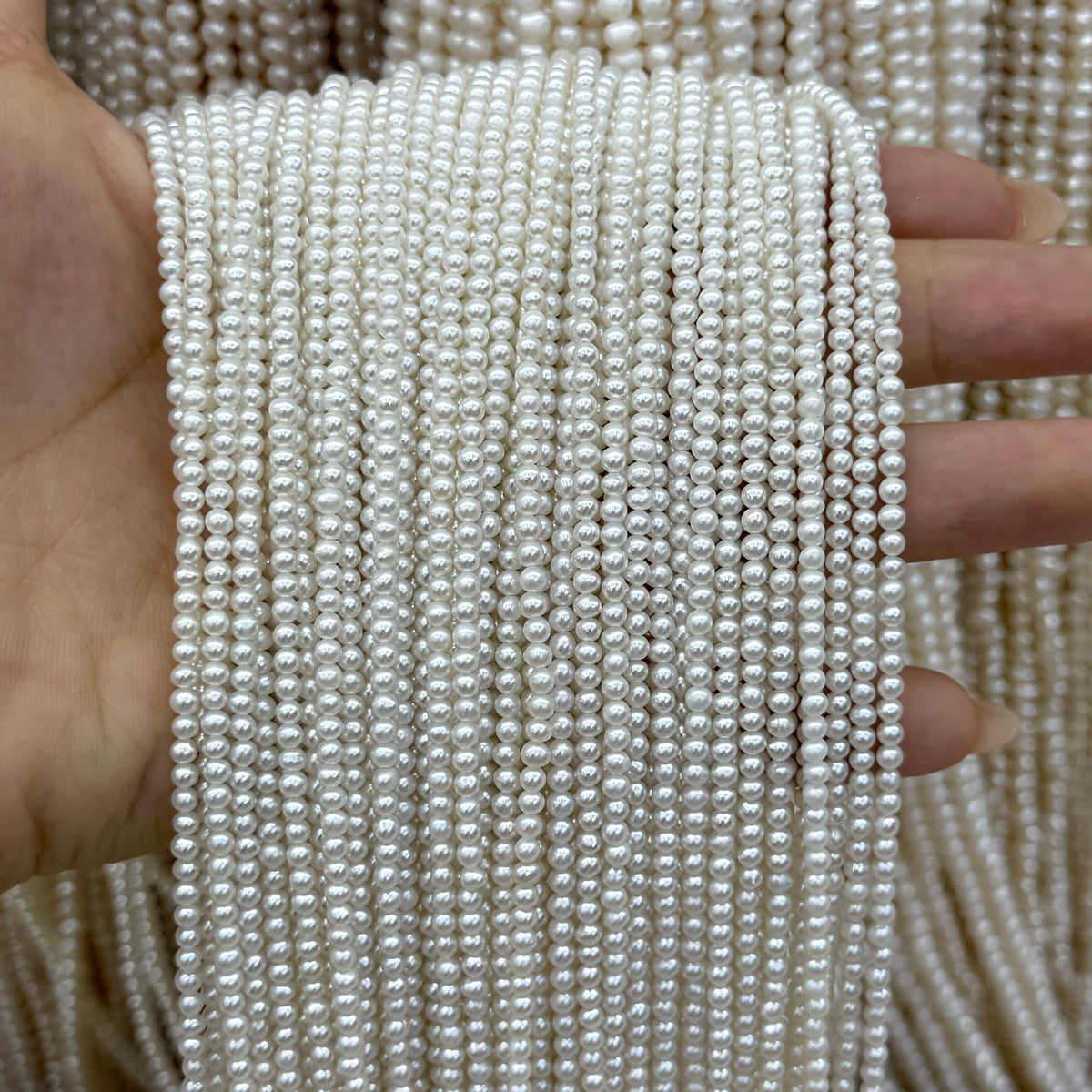 Natural Freshwater Pearl Beads 2.8-3.2mm Round White Loose Beads