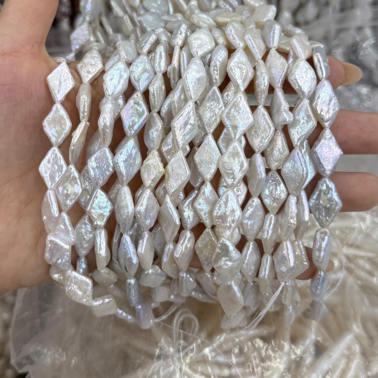 Baroque Pearl Diamond Beads (10*15mm)