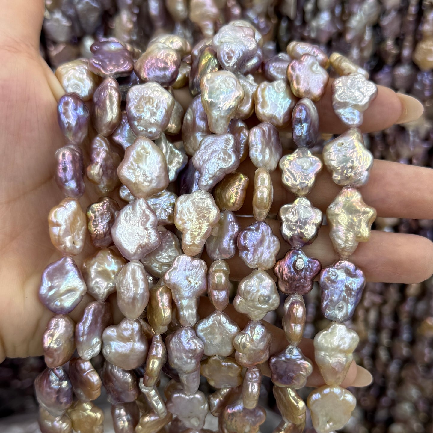 Natural Purple Baroque Pearl Beads Star Shape Beads