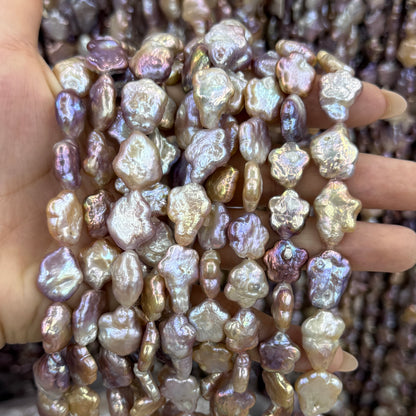 Natural Purple Baroque Pearl Beads Star Shape Beads