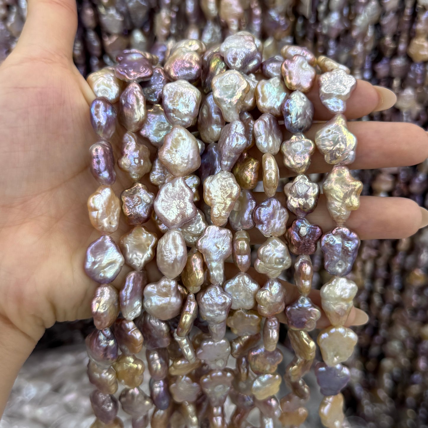 Natural Purple Baroque Pearl Beads Star Shape Beads