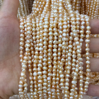 Light Champagne Baroque Freshwater Pearl Beads