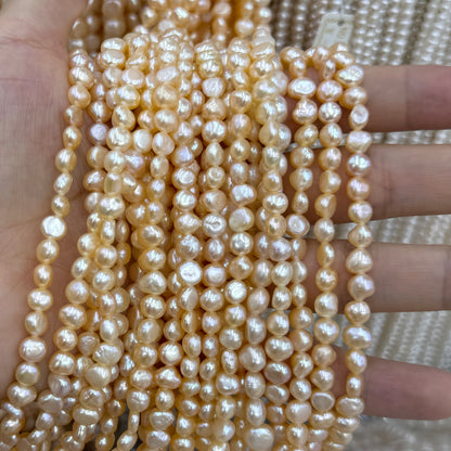 Light Champagne Baroque Freshwater Pearl Beads