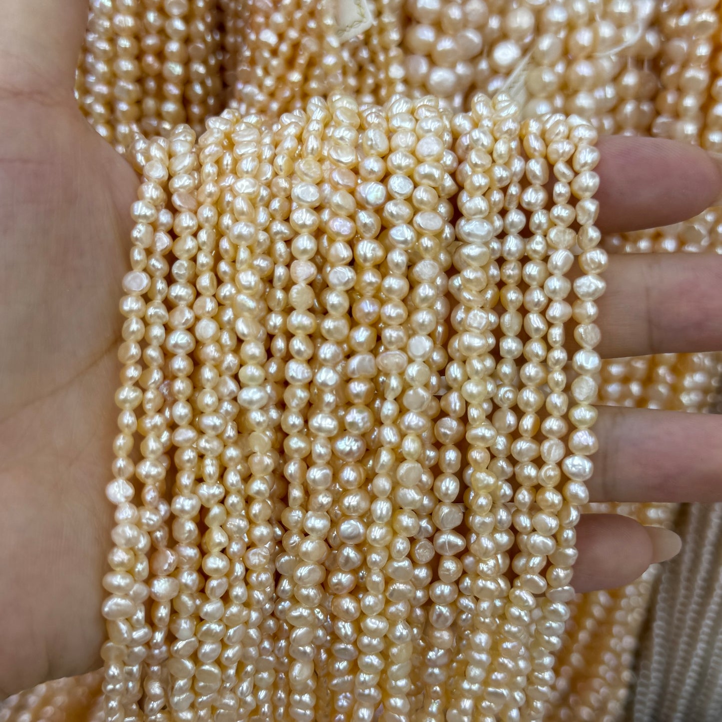 Light Champagne Baroque Freshwater Pearl Beads