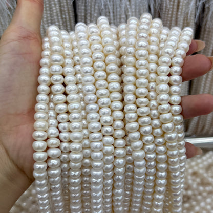 White Freshwater Pearl Beads Rondelle 5x7mm