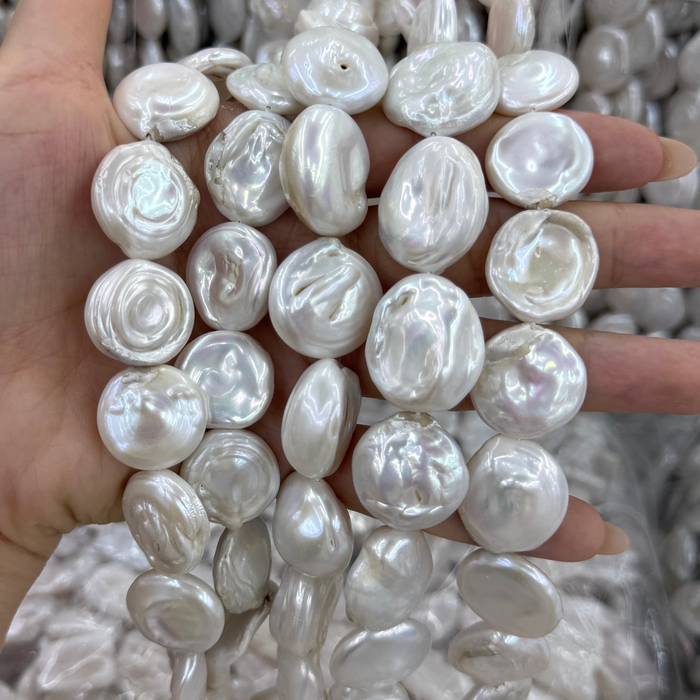 Coin Baroque Freshwater Pearl Beads Strand