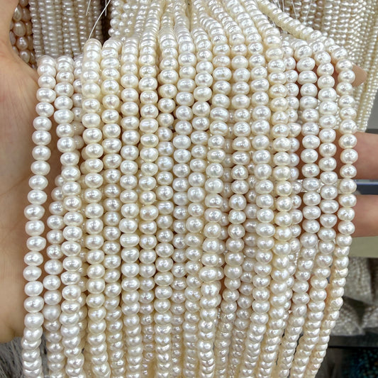 4x5mm Flat Oval Freshwater Pearl Beads