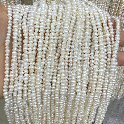 3x4mm Rice Cross Drilled Freshwater Pearl Beads