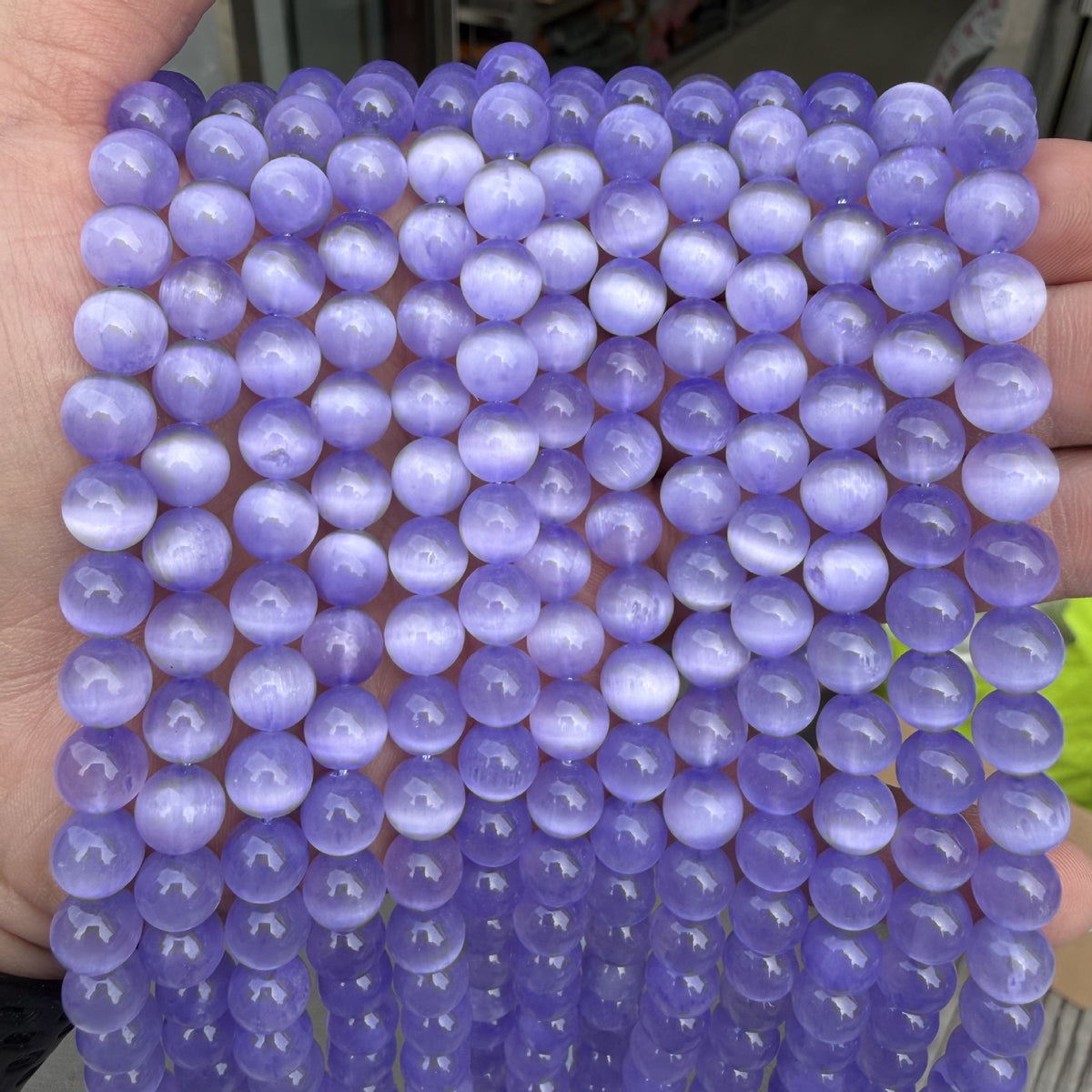 Purple Selenite Round Bead