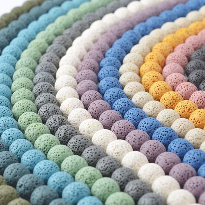 Rainbow Lava Beads Round Beads