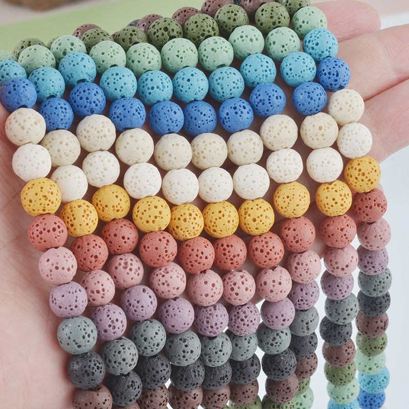 Rainbow Lava Beads Round Beads