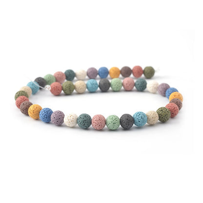 Rainbow Lava Beads Round Beads