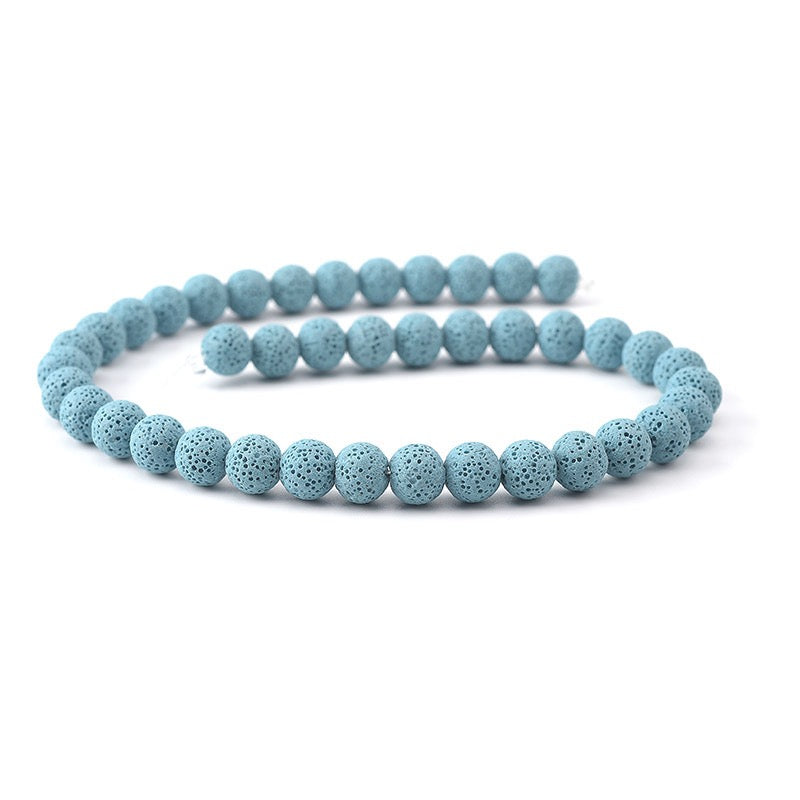 Blue Lava Beads Round Beads