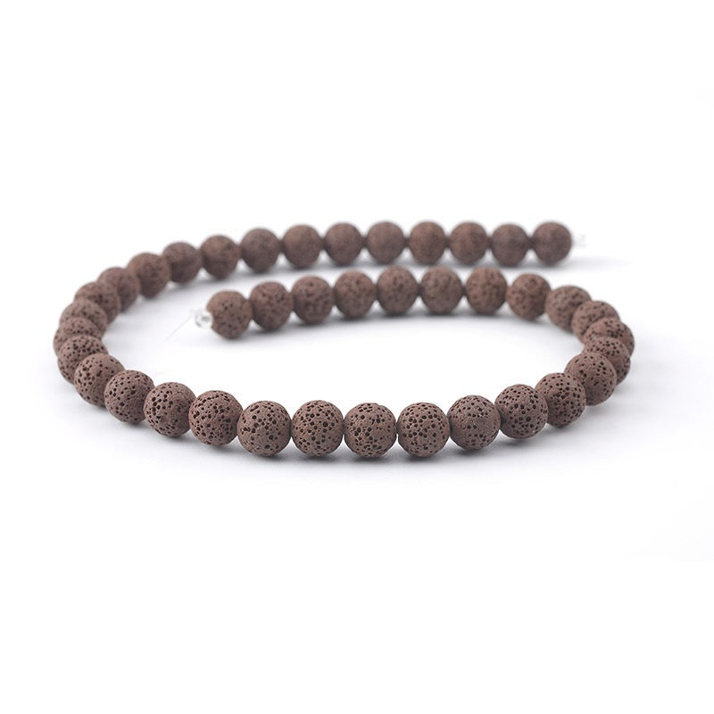 Brown Lava Beads Round Beads