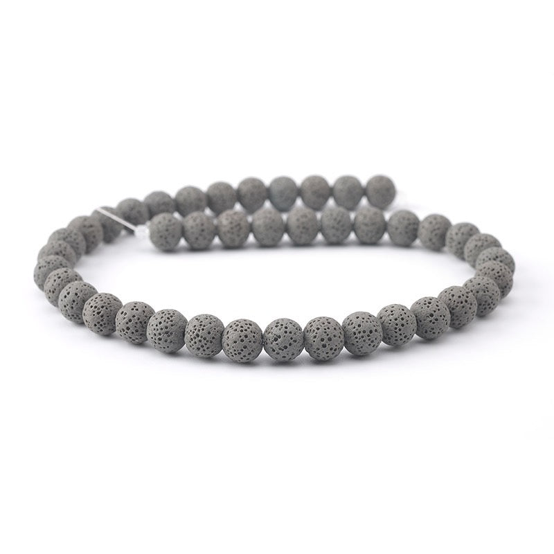 Grey Lava Beads Round Beads