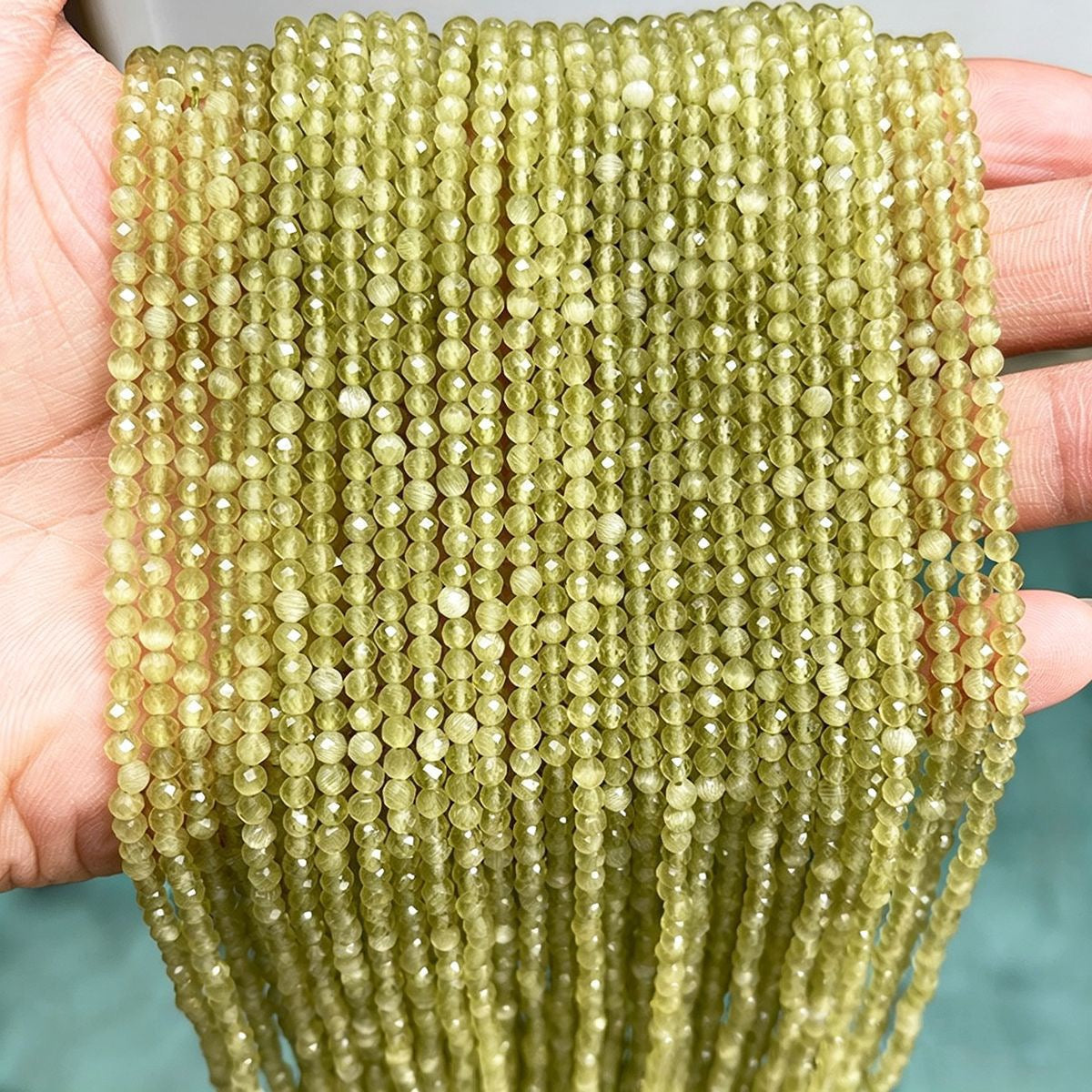 Tiny Cat's Eye Beads Faceted Round Beads