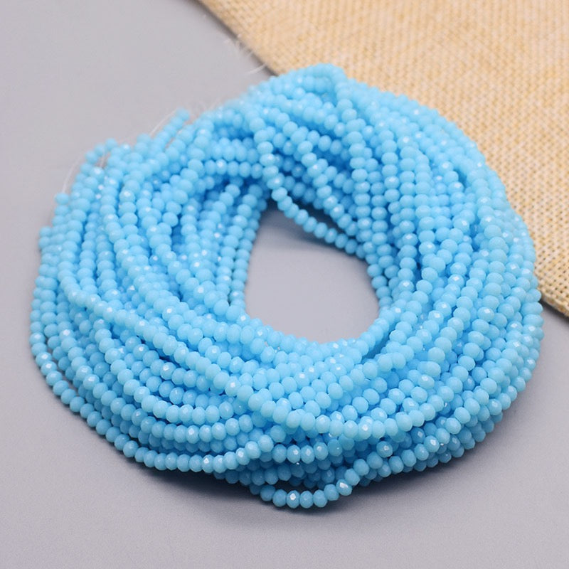 10 Strands Rondelle Faceted Crystal Beads Round Glass Beads
