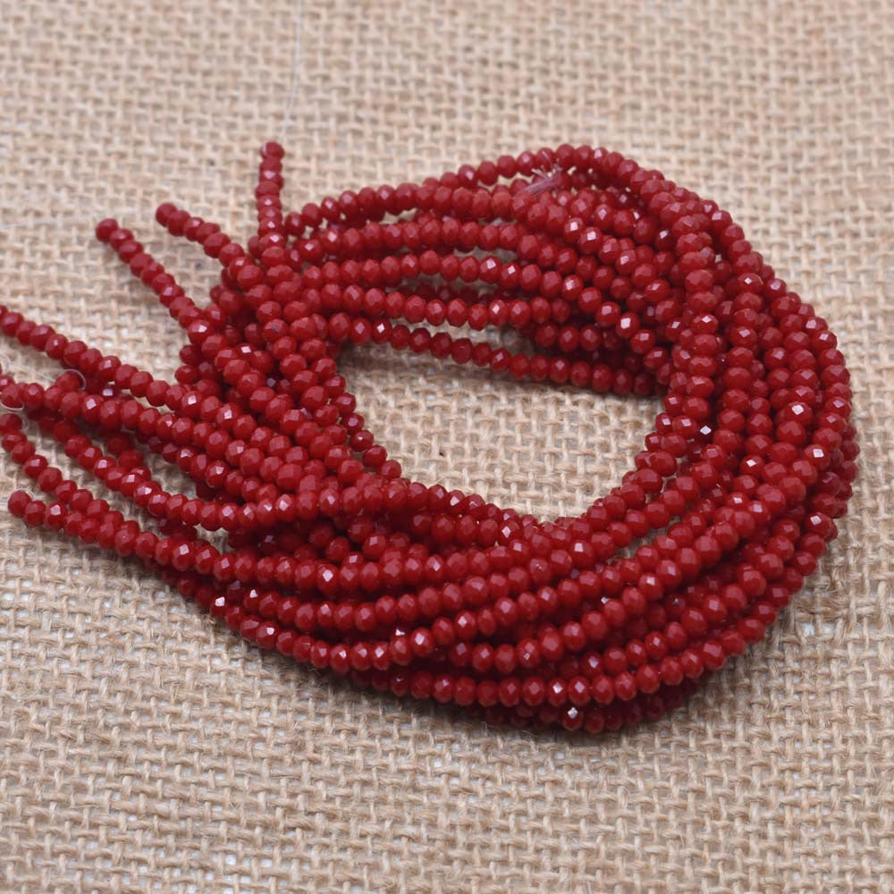 10 Strands Rondelle Faceted Crystal Beads Round Glass Beads