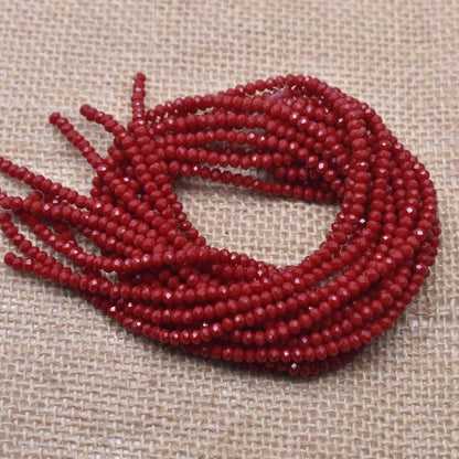 10 Strands Rondelle Faceted Crystal Beads Round Glass Beads