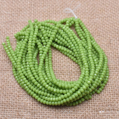 10 Strands Rondelle Faceted Crystal Beads Round Glass Beads