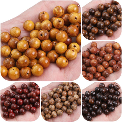 50PCS Natural Wooden Beads Round Loose Beads