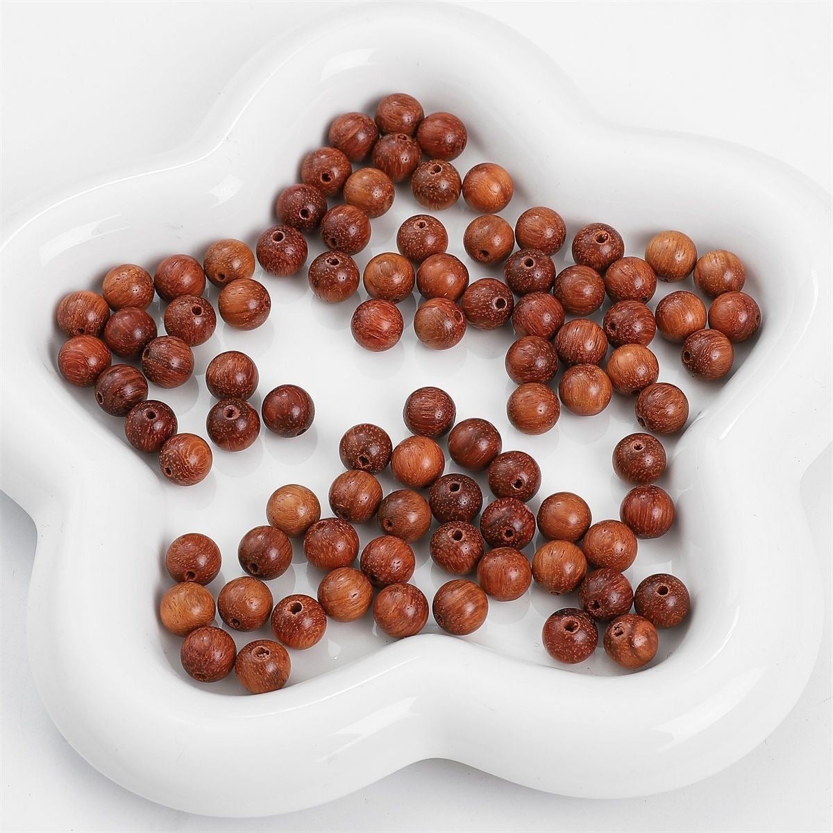 50PCS Natural Wooden Beads Round Loose Beads