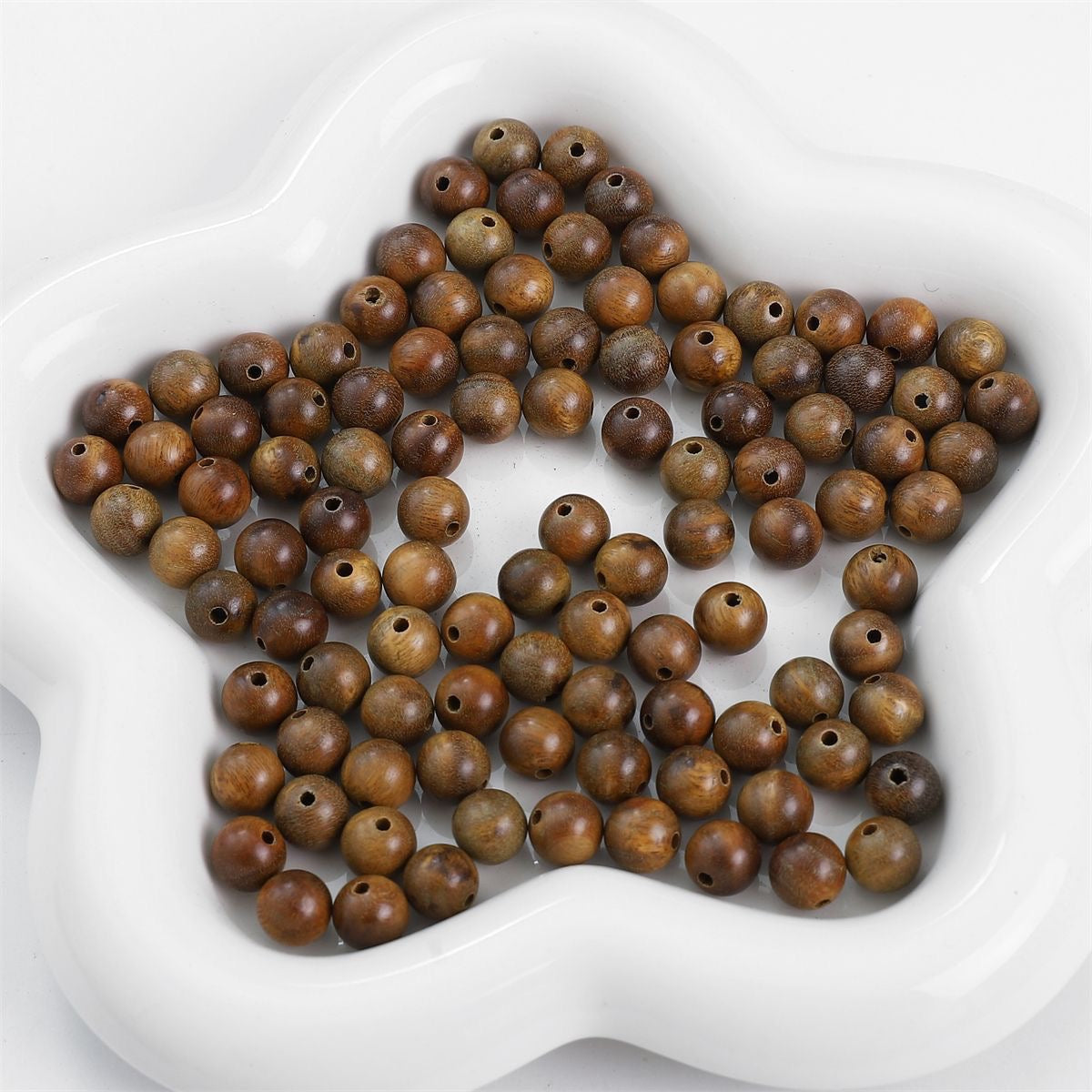 50PCS Natural Wooden Beads Round Loose Beads